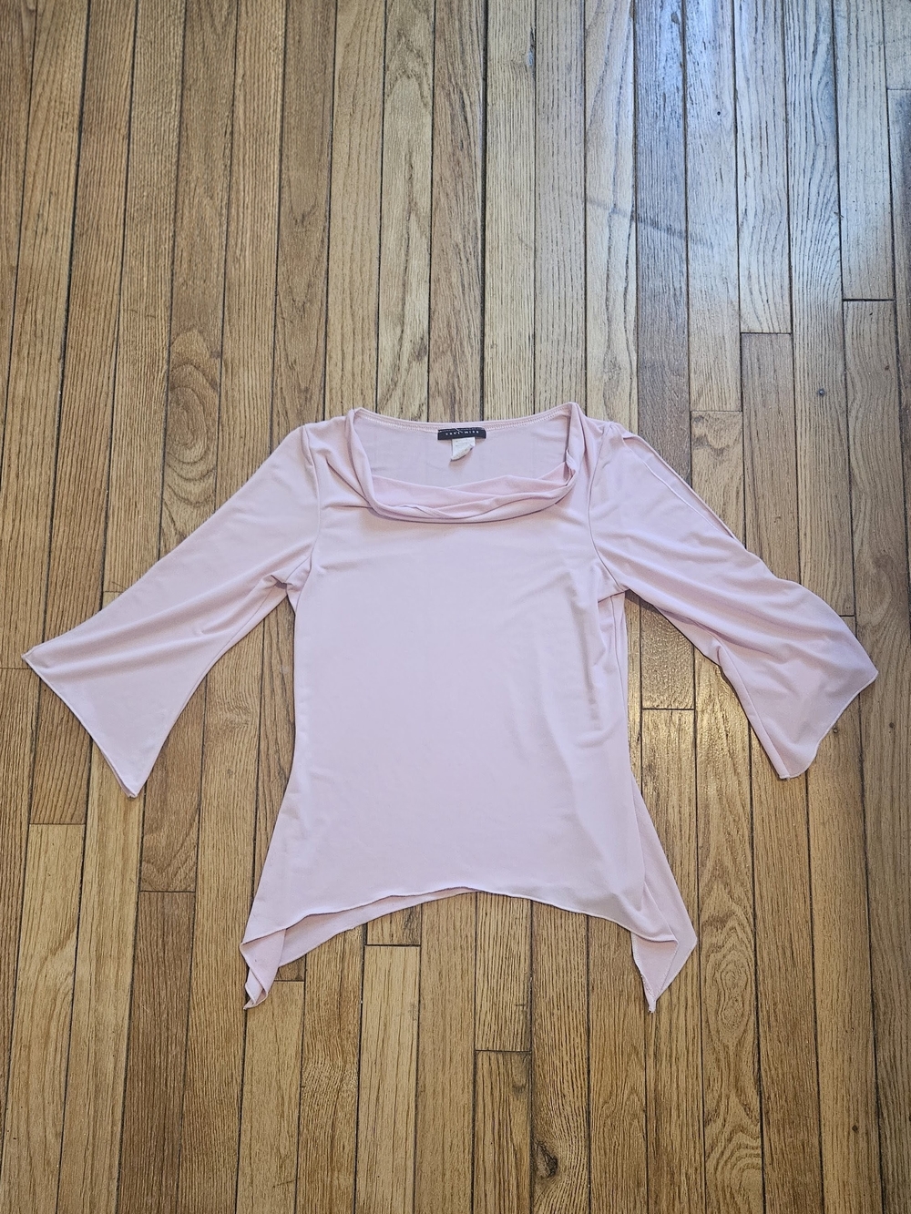 Cant Miss Light Pink Women's Draped Neck 3/4 Sleeve Top